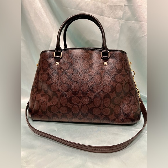 COACH - Signature Brown Leather Satchel limited edition runway Model - Picture 6 of 15